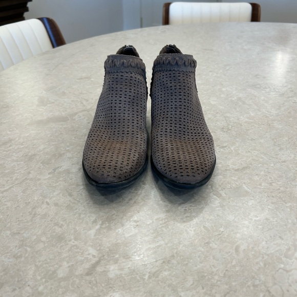 Earth Taupe Perforated Ankle Booties